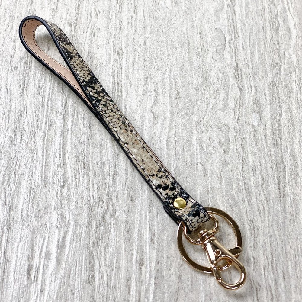 Snakeskin Animal Print Wristlet Keychain